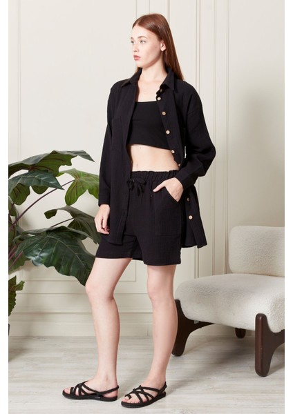 Soft %100 Koton Kumaş Şort Gömlek Takım fiyatları