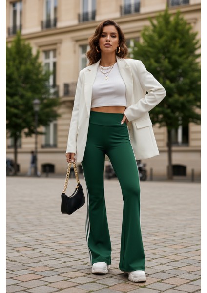 Yüksek Bel Yan Şeritli Ispanyol Paça Kadın Tayt fiyatları