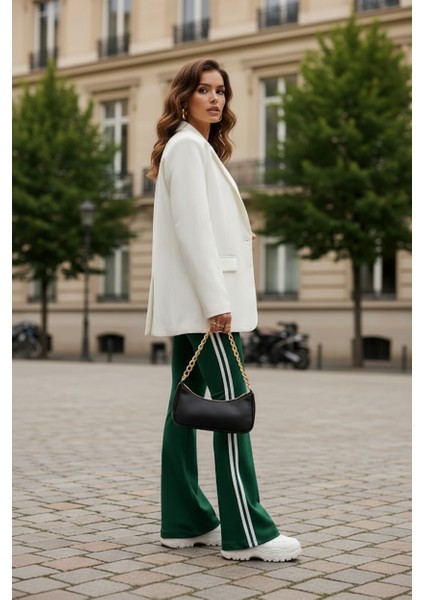 Yüksek Bel Yan Şeritli Ispanyol Paça Kadın Tayt modelleri