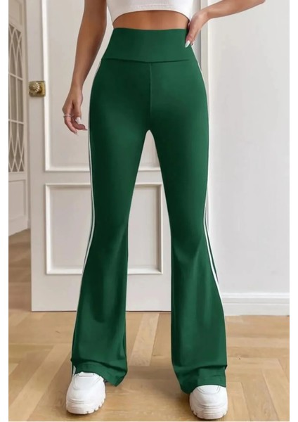 Yüksek Bel Yan Şeritli Ispanyol Paça Kadın Tayt indirimleri