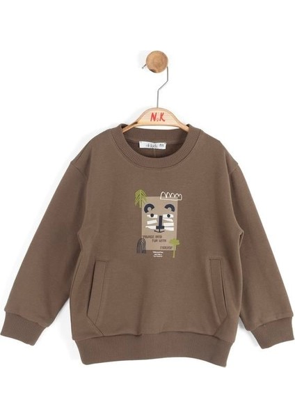 Erkek Bebek Wild Sweatshirt 1-4 Yaş Haki