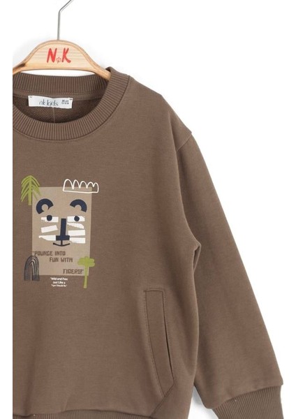 Erkek Bebek Wild Sweatshirt 1-4 Yaş Haki modelleri