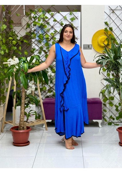 VL7051 Ispanyol Vual Elbise Saks