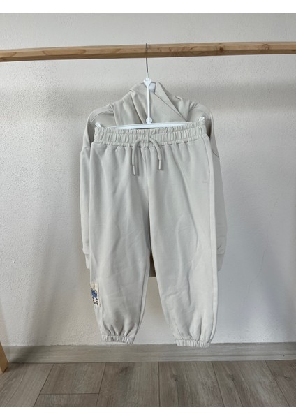 %100 Pamuk Çocuk Eşofman Takımı-Taş Rengi