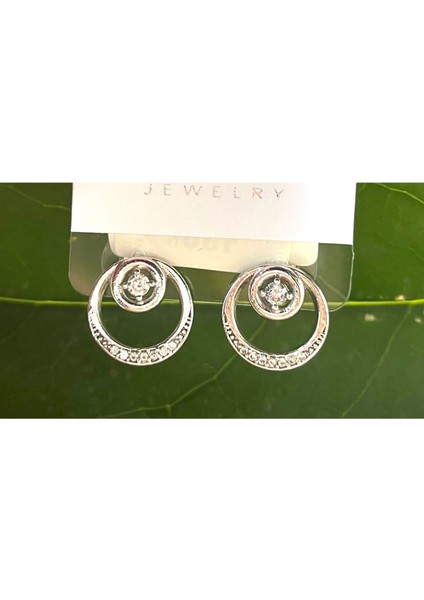 Gümüş Renk Lüks Gösterişli Daire Figürlü Küpe fiyatları