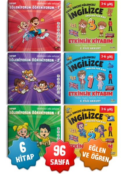2li Set Şıp Şıp Eğleniyorum Öğreniyorum ve Ingilizce Öğreten 6'lı Çocuk Kitap Seti
