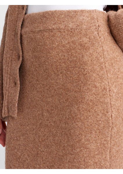 80115 Beli Lastikli Triko Etek-K.bej Mel. modelleri