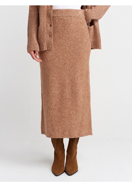 80115 Beli Lastikli Triko Etek-K.bej Mel. fırsatları