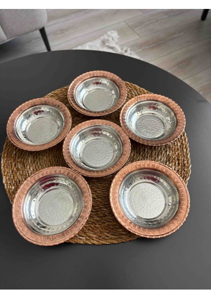 Bakır Kahvaltılık 6 Lı Çerezlik Sunumluk 12.5 cm Meze Tabağı indirimleri