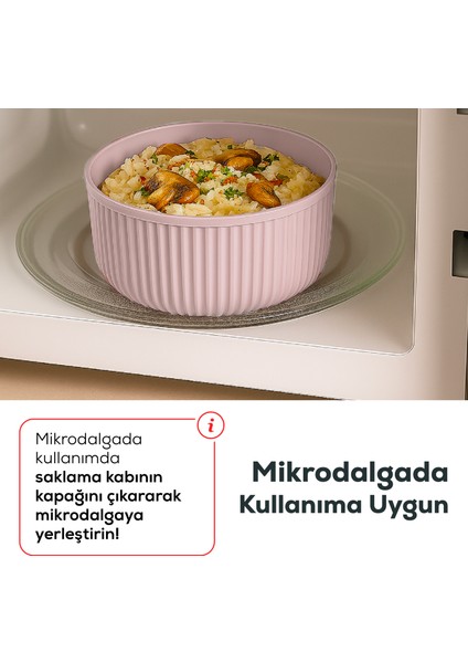 4'lü Yuvarlak Saklama Kabı Seti Pembe | 2.5l 1.5l 0.80L 0.45L | Mikrodalga ve Dondurucu Uyumlu fırsatları