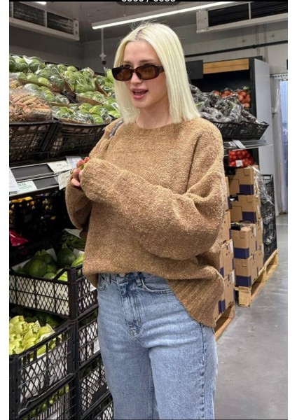 Kadın Oversize Bisiklet Yaka Kazak fiyatları