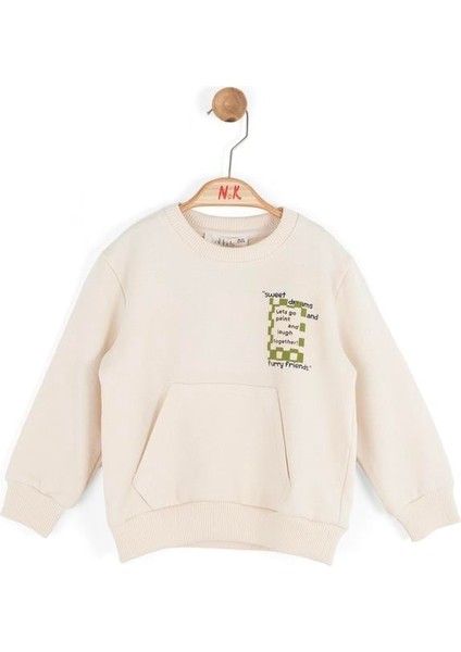 Erkek Bebek Friend Sweatshirt 1-4 Yaş Krem