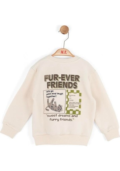 Erkek Bebek Friend Sweatshirt 1-4 Yaş Krem fiyatları