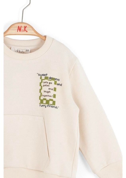 Erkek Bebek Friend Sweatshirt 1-4 Yaş Krem modelleri