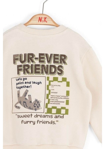 Erkek Bebek Friend Sweatshirt 1-4 Yaş Krem fırsatları