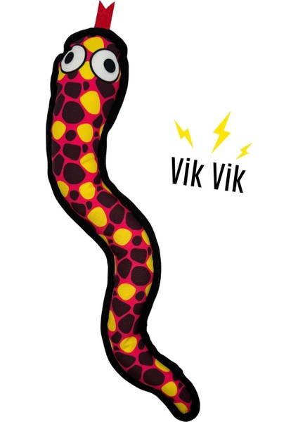 Peluş Yılan Köpek Oyuncağı | VikVik Sesli Köpek Oyun Arkadaşı 11x57 CM