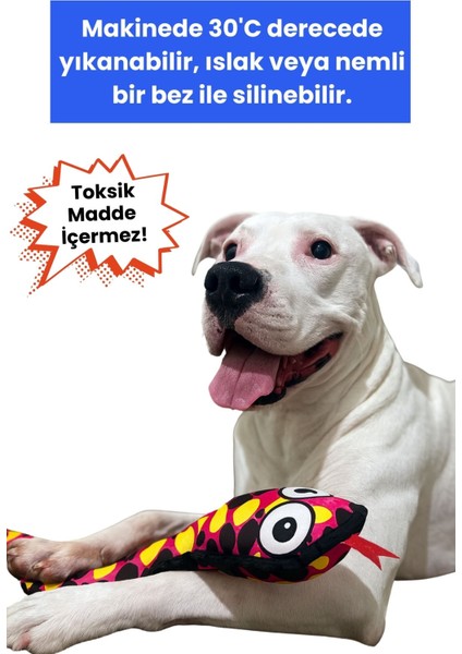 Peluş Yılan Köpek Oyuncağı | VikVik Sesli Köpek Oyun Arkadaşı 11x57 CM