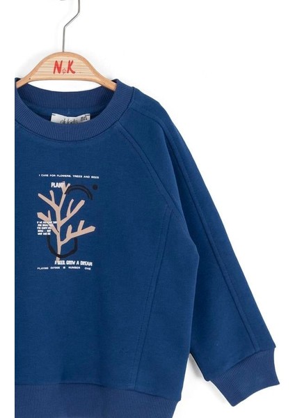 Erkek Bebek Plant Sweatshirt 1-4 Yaş Mavi fiyatları