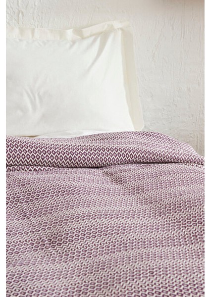 Levi Lila Çift Kişilik Desenli Pike Takımı %80 Pamuk 200x230 cm