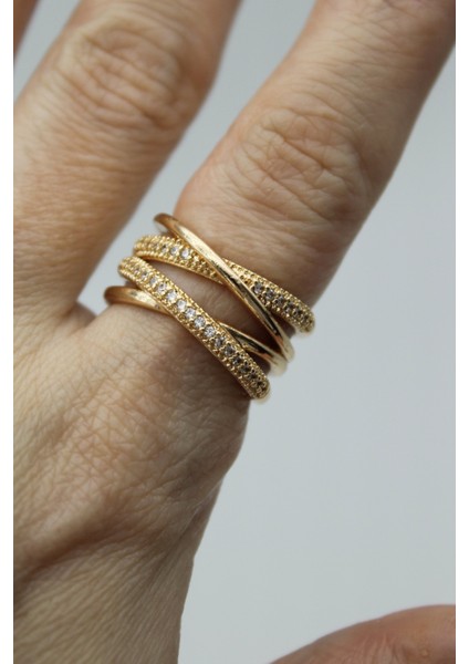 Vıp Çelik Yarım Tur Zirkon Taş Işlemeli Kalın Sarmal Ayarlanabilir Yüzük fırsatları