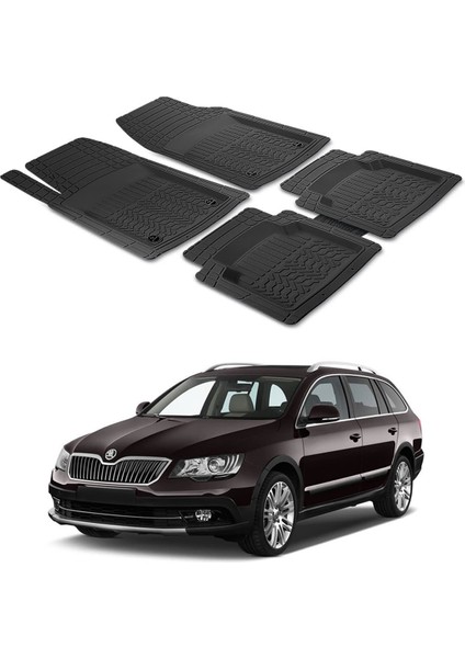 Skoda Superb 2 Typ 3t Kombi 2008 - 2015 Sw Uyumlu Paspas Seti PP063A1