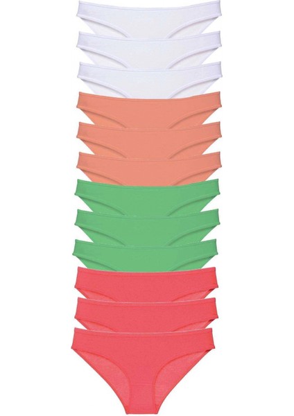 12 Adet Süper Eko Set Likralı Kadın Slip Külot 511