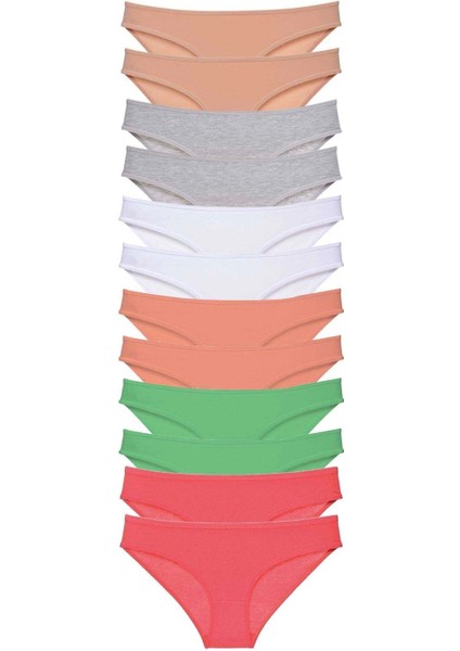 12 Adet Süper Eko Set Likralı Kadın Slip Külot Set 6