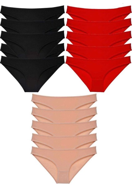 15 Adet Süper Eko Set Likralı Kadın Slip Külot 512