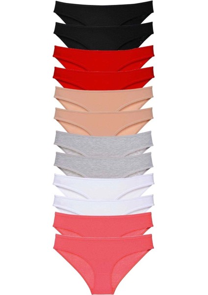 12 Adet Süper Eko Set Likralı Kadın Slip Külot Set 3