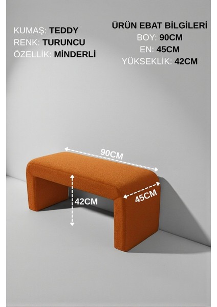 Bellara Teddy Kumaş Yatak Ucu Pufu – Modern Dikdörtgen Bench fiyatları