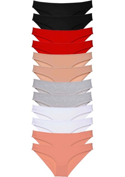 12 Adet Süper Eko Set Likralı Kadın Slip Külot Set 1