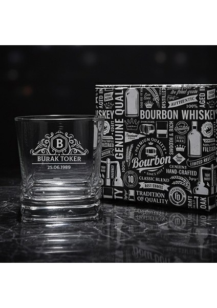 Erkeğe Özel Hediyelik Viski Bardağı – New York Serisi Kişiselleştirilebilir Kutulu