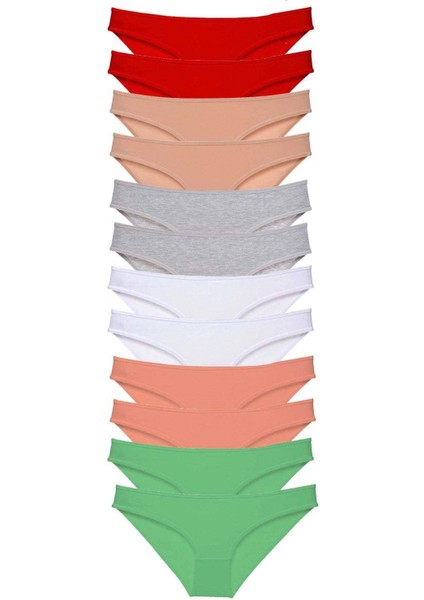 12 Adet Süper Eko Set Likralı Kadın Slip Külot Set 4