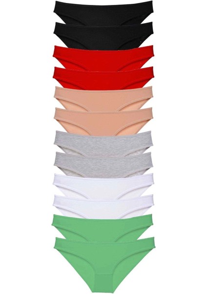 12 Adet Süper Eko Set Likralı Kadın Slip Külot Set 2