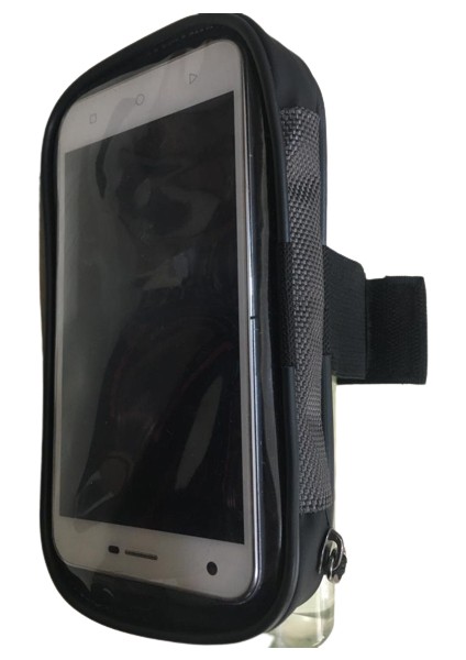 Siyah Su Geçirmez Kol Bağlantılı Lastikli Ayarlı Telefon Tutucu