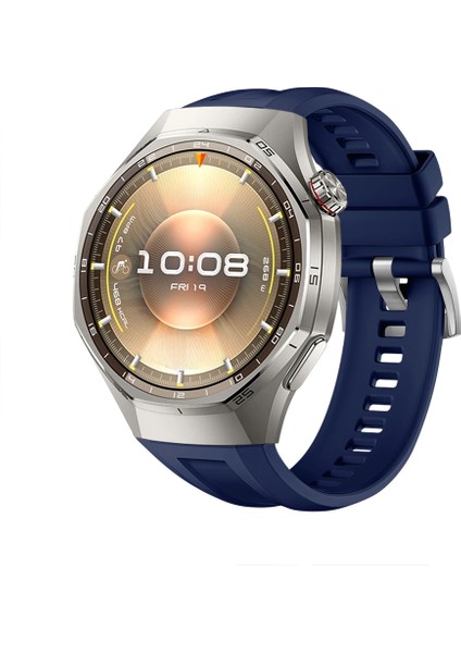 Huawei Watch Gt6 Pro 46MM Ile Tam Uyumlu Kordon Metal Tokalı Yumuşak Silikon Kordon Kayış