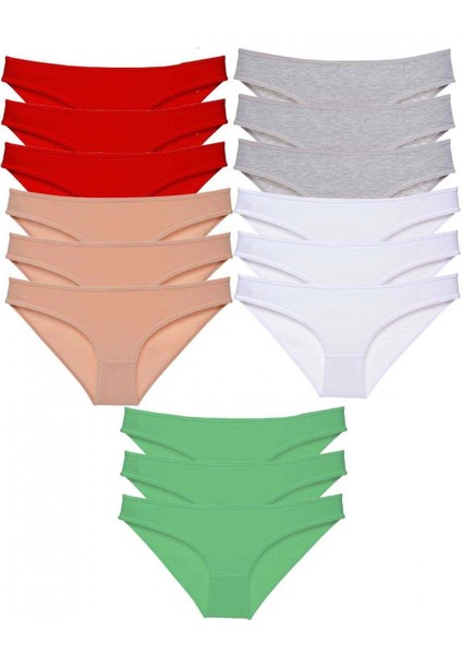 15 Adet Süper Eko Set Likralı Kadın Slip Külot 521