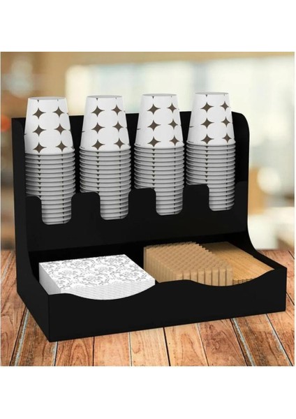 Ahşap Kağıt Bardaklık ve Peçetelik Standı,düzenleyici ,organizer,