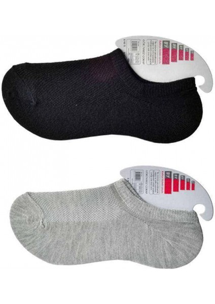 Siyah ve Gri Kadın Görünmez Çorap 9 Çift modelleri