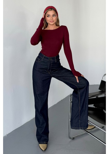 Kadın Prenses Kayık Yaka Basic Uzun Kollu Parmak Geçmeli Modal Kumaş Body Bluz fiyatları