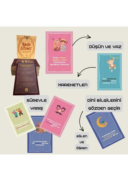 RakipSizsiniz Eğitici Kart Oyunu – İlkokul Çocukları İçin – Dinî Bilgiler ve Değerler Eğitimi modelleri