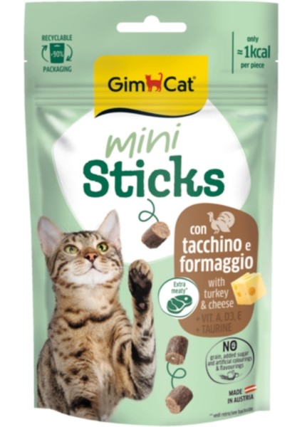 Mini Sticks Hindili ve Peynirli Ödül Çubukları (50 Gr)