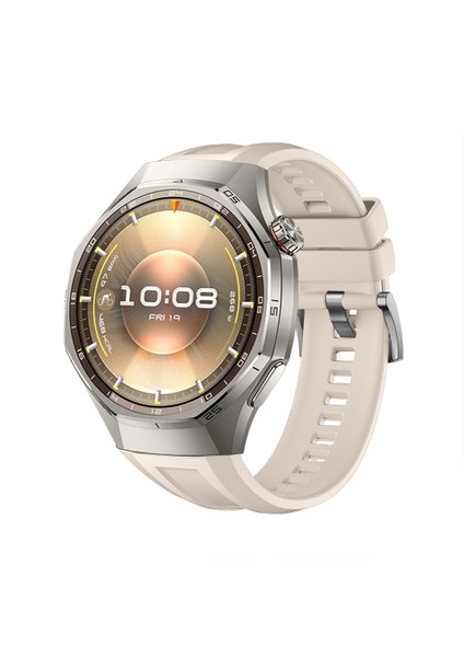 Huawei Watch Gt6 Pro 46MM Ile Tam Uyumlu Kordon Metal Tokalı Yumuşak Silikon Kordon Kayış