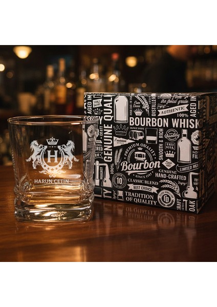 Sevgiliye Hediye Kişiye Özel Viski Bardağı – Paris Serisi Kutulu Elegan Hediyelik