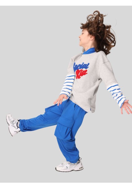 Erkek Çocuk Körük Cepli Eşofman Altı 3-8 Yaş Mavi fiyatları