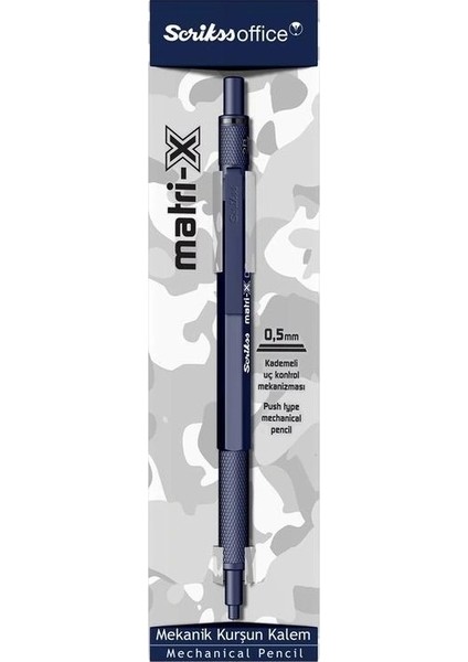 Scrıkss Matrı-X Versatil Kalem 0.5 Şeffaf Ambalaj Lacivert