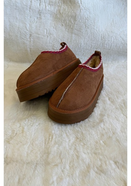 Kadın Süet Yünlü Şerit Detay Ev Terliği indirimleri