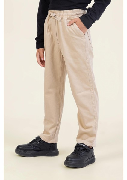 Dmb Unisex Çocuk Dokuma Pantolon 7-15 Yaş Bej