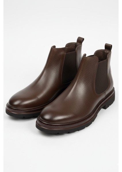 Hakiki Deri Kahvrengi Ultra Hafif ve Rahat Chelsea Erkek Bot LUASS27AL0042