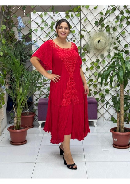 VL1420 Hürrem Vual Elbise Kırmızı fiyatları